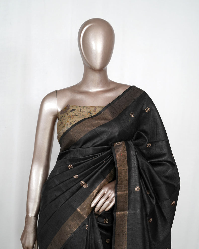 Tussar Silk Saree with Kalamkari Pallu SAN4054