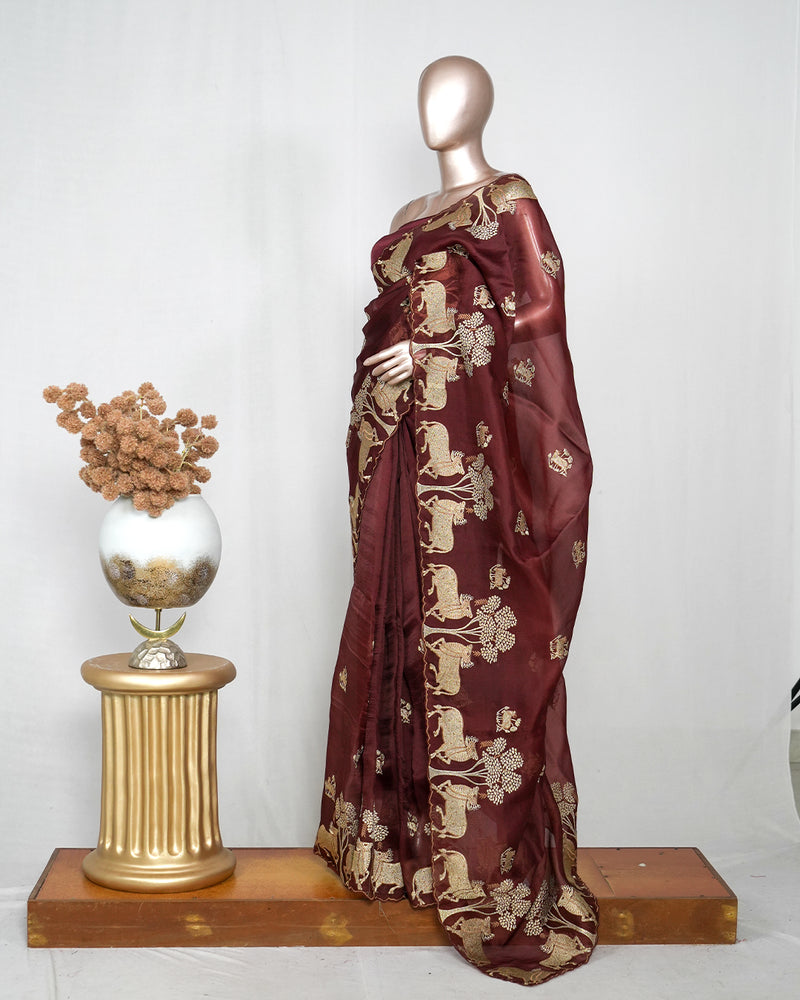 Organza Embroidery Saree SAN4967