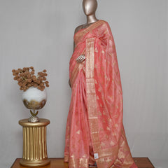 Linen Silk Saree with Banarasi Weaving SAN4056