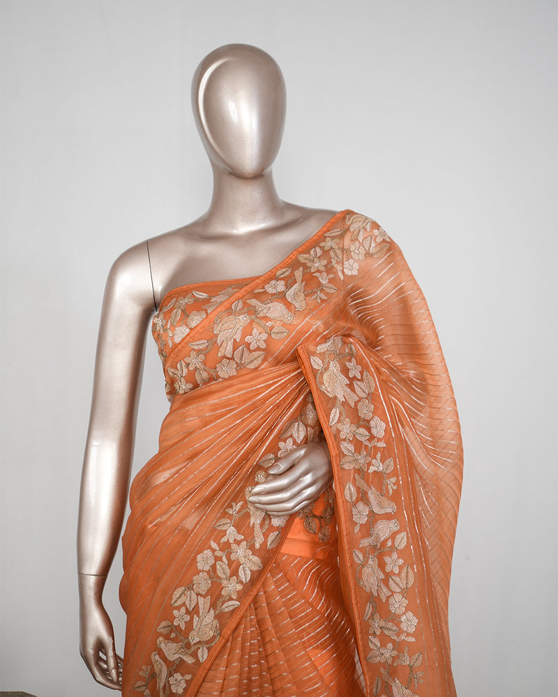 Pure Organza  Embroidery Saree  SAN4935
