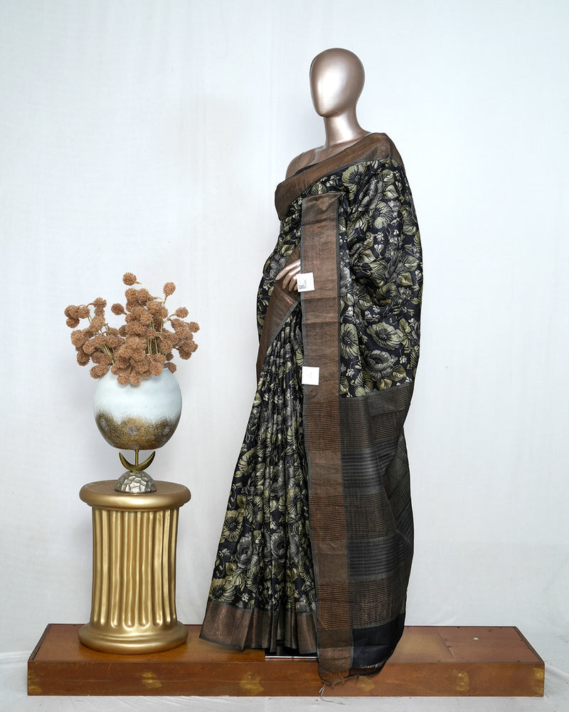 Pure Printed tusser silk SAN4223