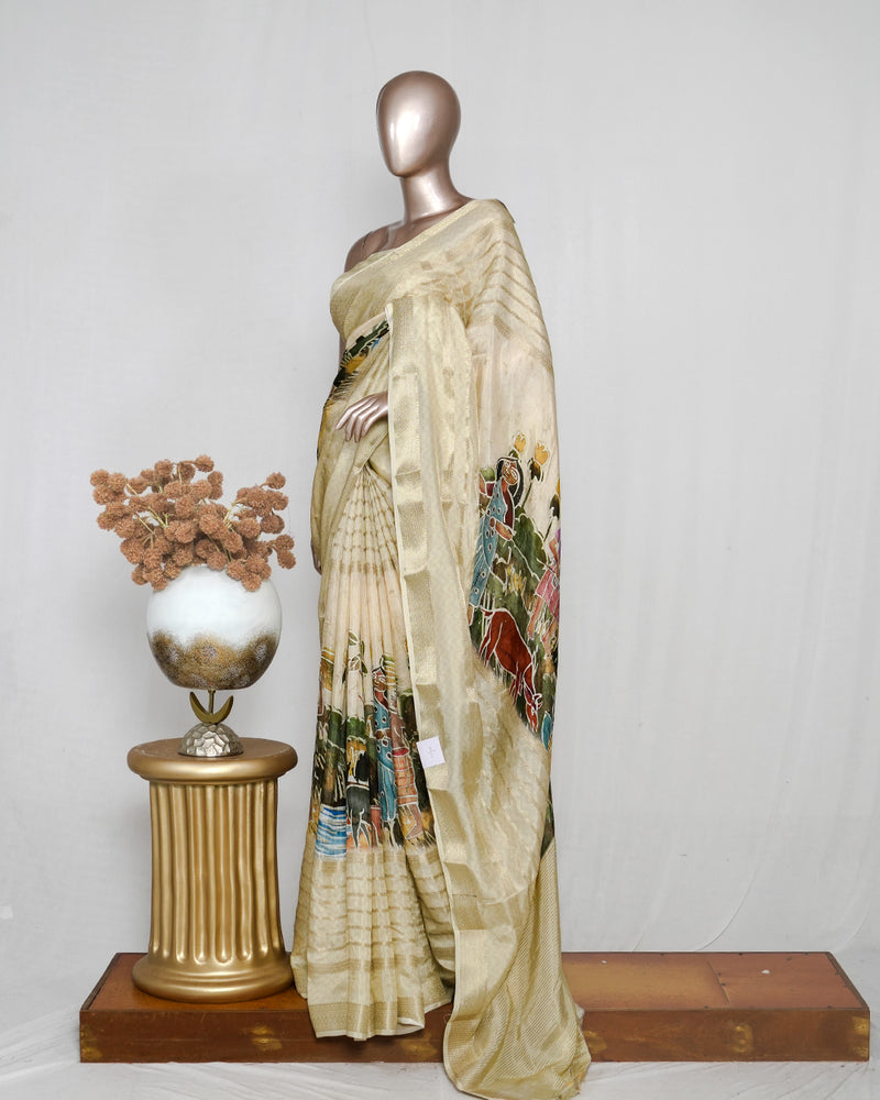 Print Mysore Silk Saree SAN4438