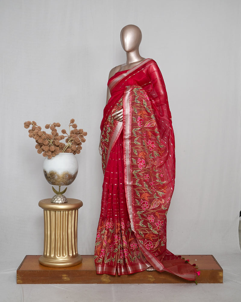 Organza Tissue Saree  SAN4939