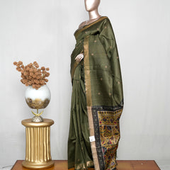 Tussar Silk Saree with Kalamkari Pallu SAN4051