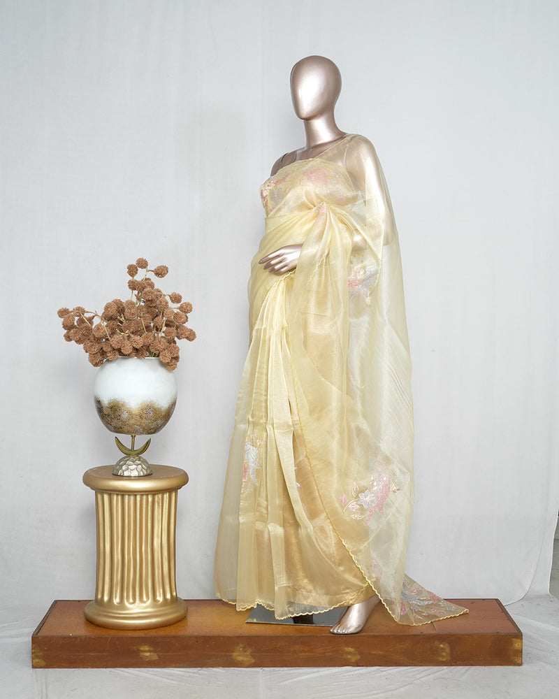 Crystal Organza Handworked Saree  SAN4808