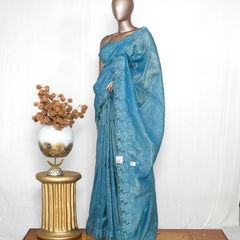 Crushed Shimmer Organza Saree SAN4117