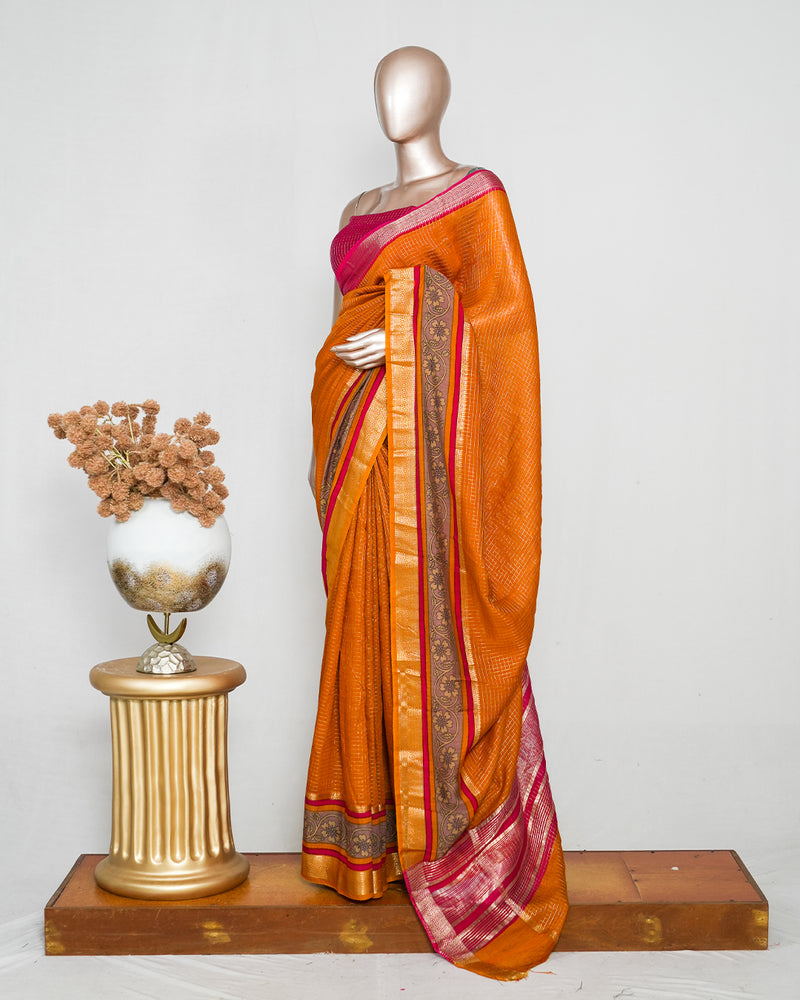 Mysore Semi Silk Saree with Kalamkari SAN5067