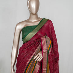 Mysore Semi Silk Saree with Kalamkari Border  _Sarees 650 067 VI (₹3100) 2 C 005033