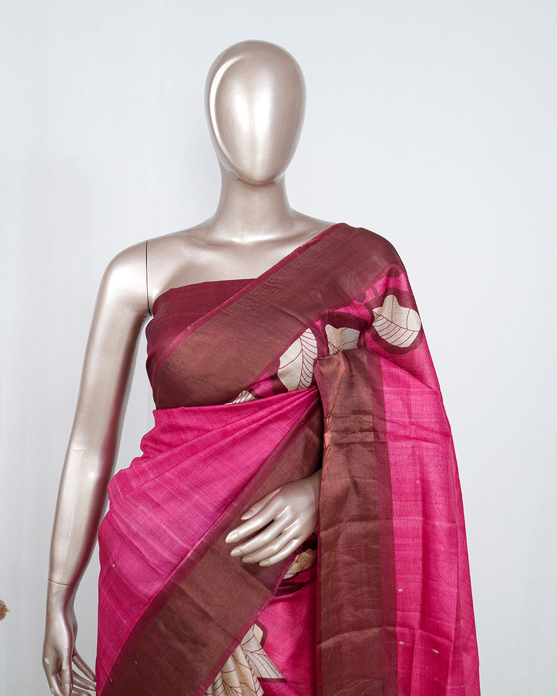 Printed Tusser Silk Saree  SAN4172