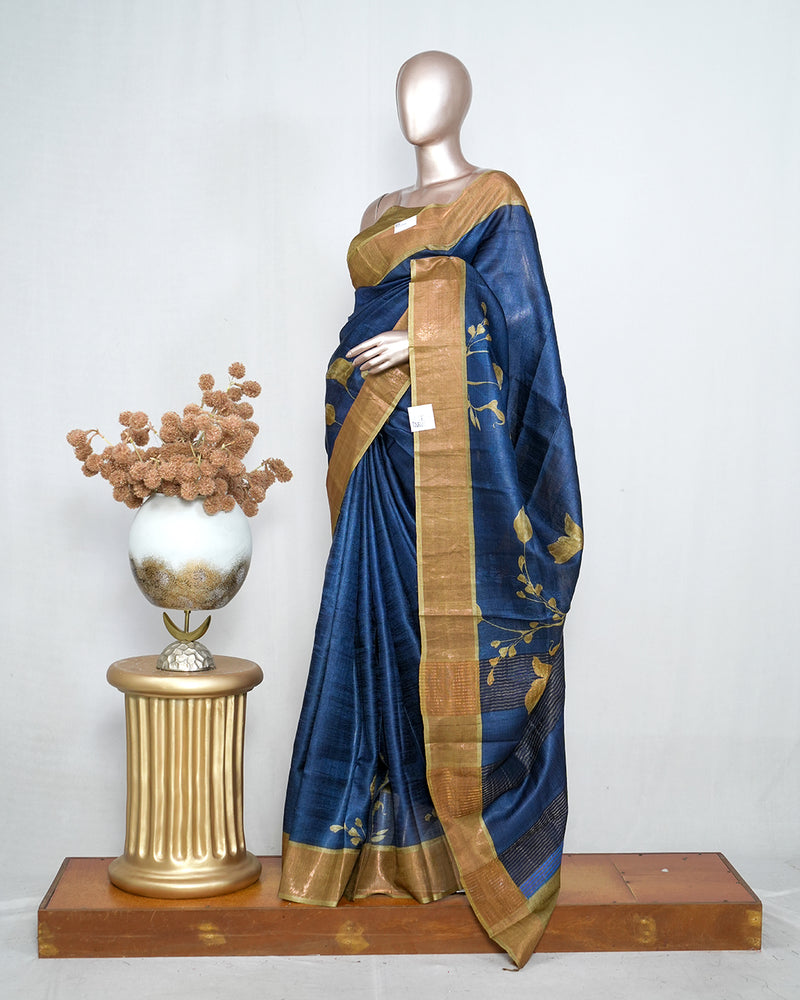 Printed Tusser Silk Saree SAN4170