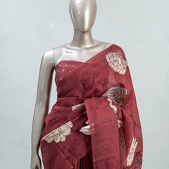 Glass Organza Saree  A SAN5389