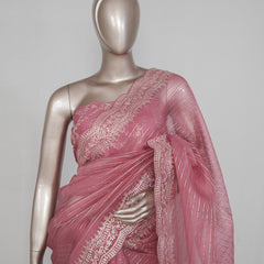 Pure Organza Embroidery Saree SAN4936