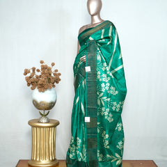 Floral Printed Tussar Silk Saree SAN4204