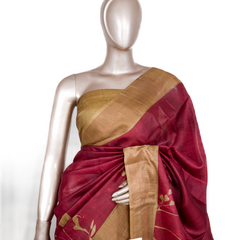 Printed Tussar Silk Saree  SAN4169