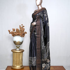 Printed Tusser Silk Saree SAN4208