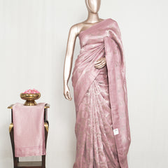 Soft Blush Pink Jacquard banarasi semi silk Saree SAN4553