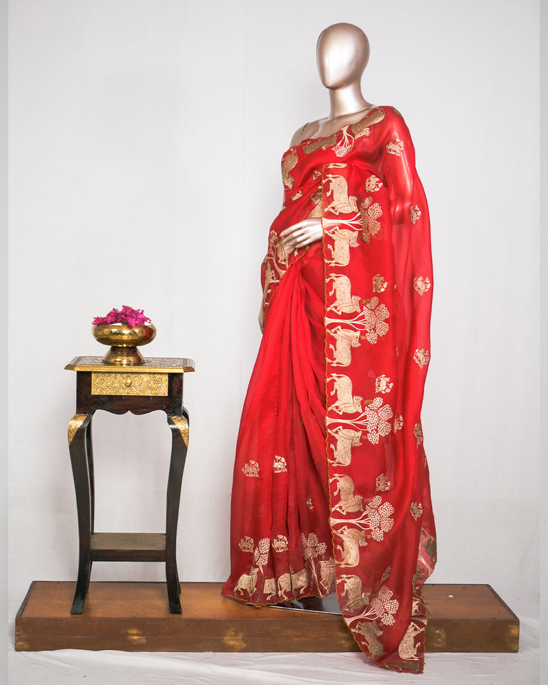 Pure Organza Designer Saree  SAN4933