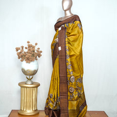 Floral Printed Tussar Silk Saree SAN4225