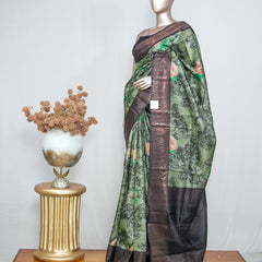 Printed Tusser Silk Saree  SAN4191