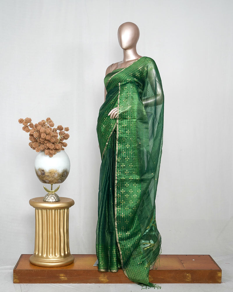 Pure Organza Saree with Sequin Weaving SAN4951