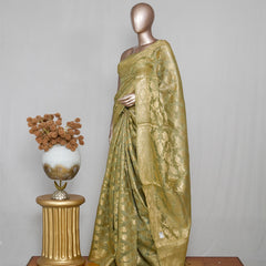Linen Silk Saree with Banarasi Weaving SAN4062