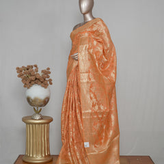 Linen Silk Saree with Banarasi Weaving                            SAN4060