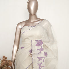 Tissue Kota Applique Embroidery Saree  SAN5177