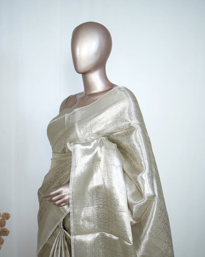 Pure Silver Tissue Saree  SAN4255