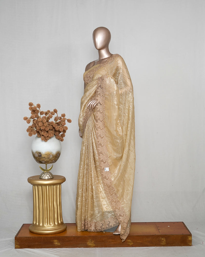 Crushed Shimmer Organza Saree SAN4112