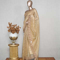 Crushed Shimmer Organza Saree SAN4112