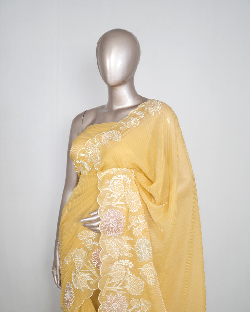 Striped Pure Viscose Organza Saree SAN4267