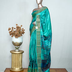 Floral Printed Tussar Silk Saree SAN4214