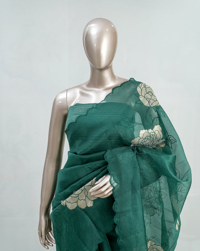 Glass Organza Saree D SAN5389