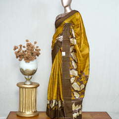 Floral Printed Tussar Silk Saree SAN4177