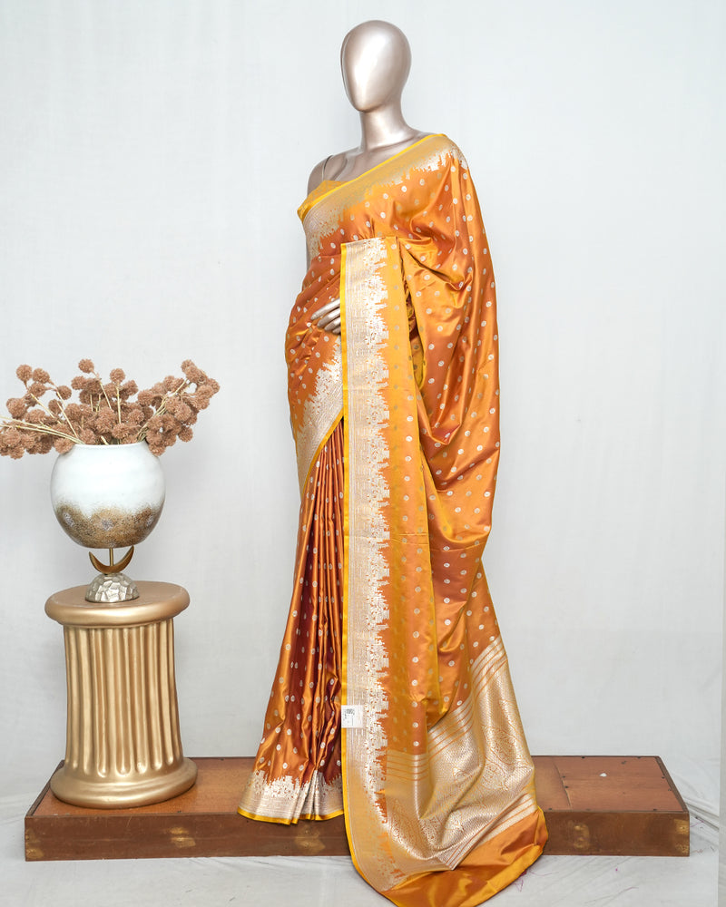Sunset orange  Banarasi silk sarees  SAN5286