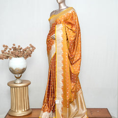 Sunset orange  Banarasi silk sarees  SAN5286