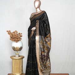 Tussar Silk Saree with Kalamkari Pallu SAN4050