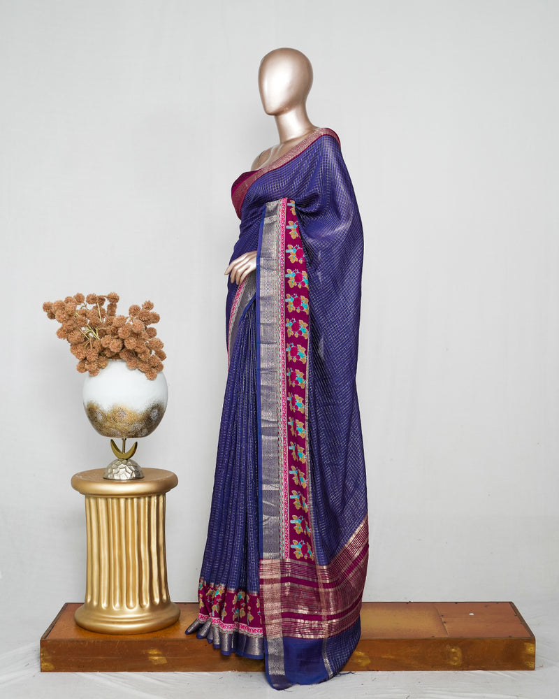 Mysore Semi Silk Saree with Kalamkari SAN5055