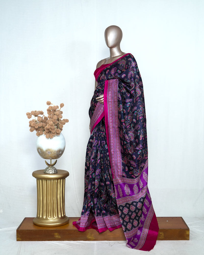 Pure Soft Silk Saree with Kashmiri Traditional Print SAN4997
