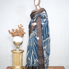 Printed Tusser Silk Saree SAN4180