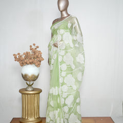 Organza Saree with Appliqué Work  SAN5026