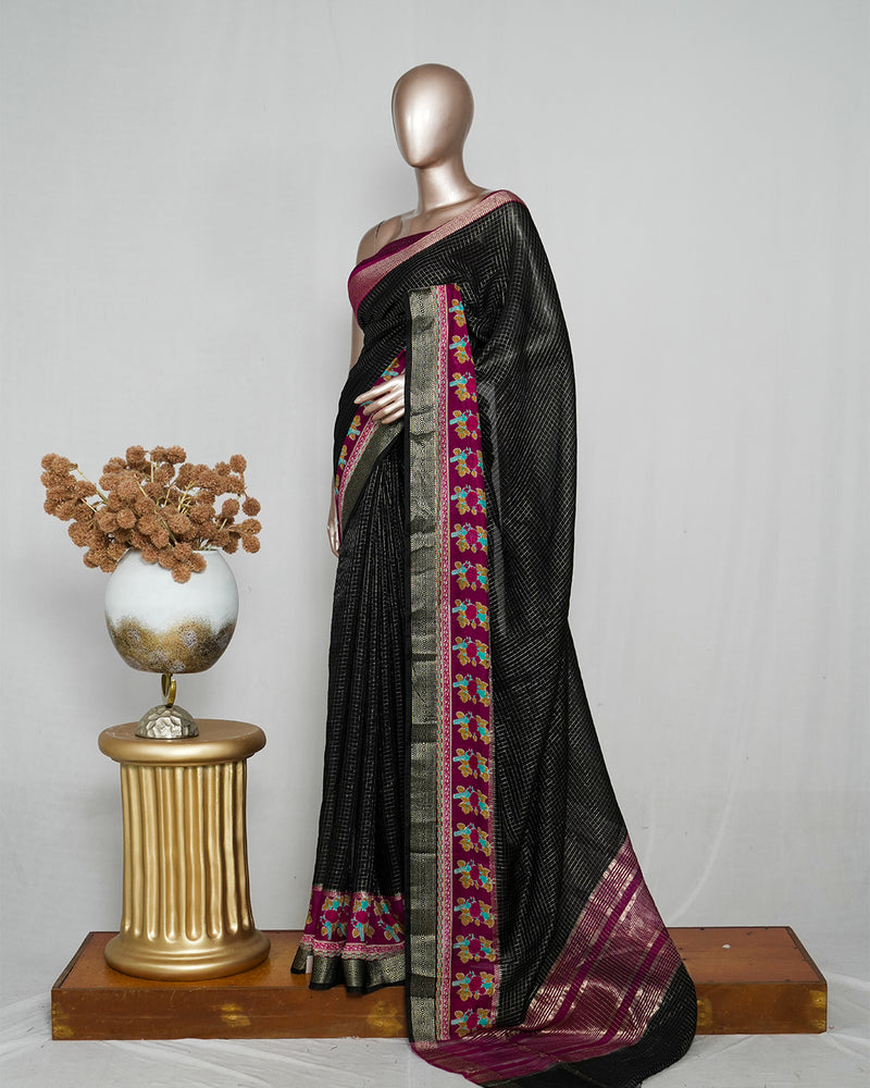 Mysore Semi Silk Saree with Kalamkari SAN5043