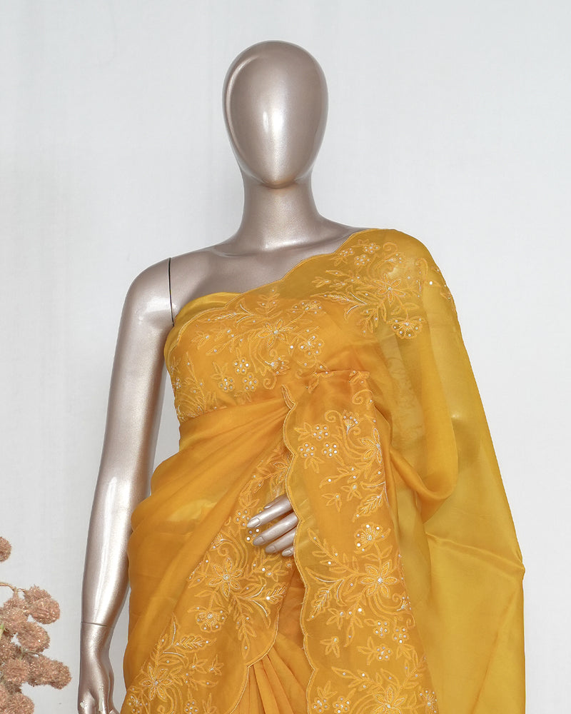 Pure Organza Handworked Saree  004937