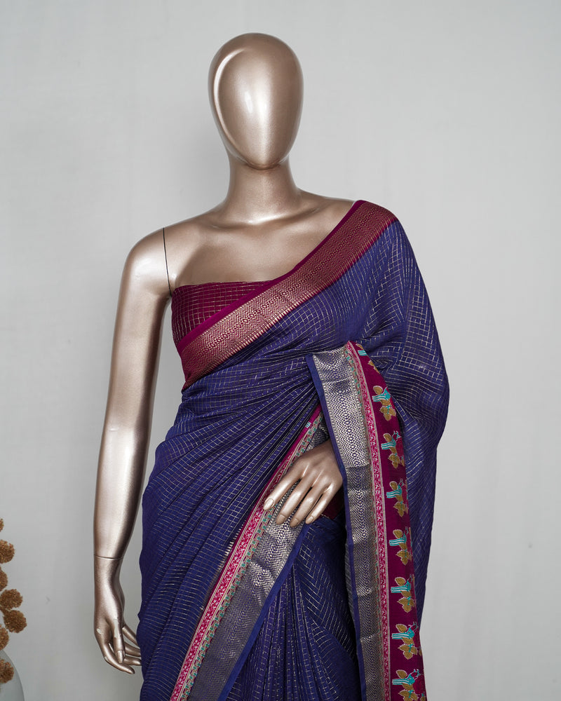 Mysore Semi Silk Saree with Kalamkari SAN5055