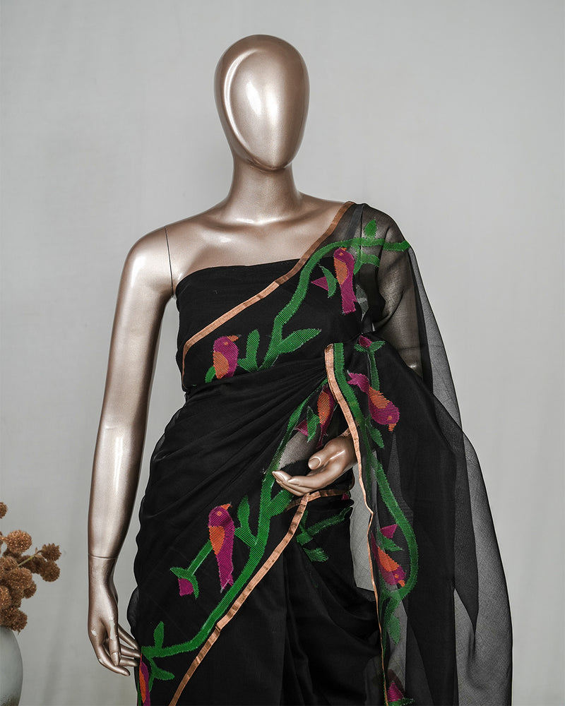 Pure Kora Silk Organza Saree with Jamdani Weaving  SAN4929