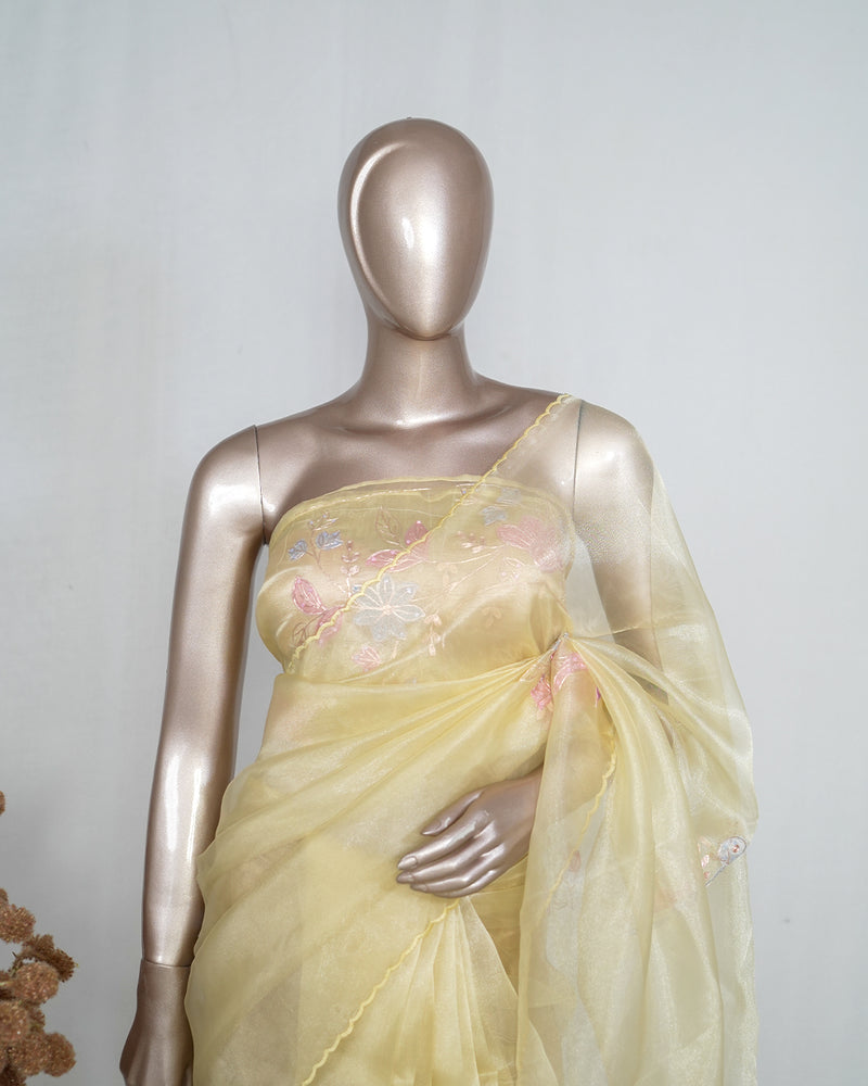Crystal Organza Handworked Saree  SAN4808