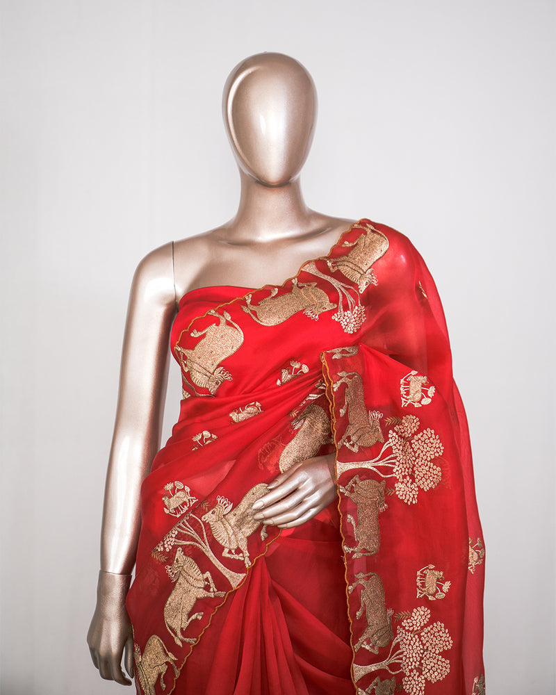 Pure Organza Designer Saree  SAN4933