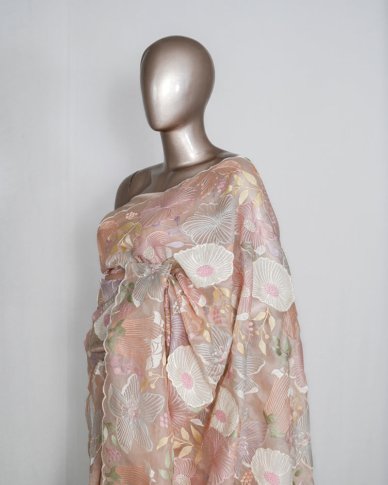 Pure Organza Embroidered & Appliqué Saree   SAN4938