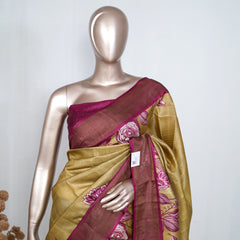 Printed Tusser Silk Saree  SAN4226