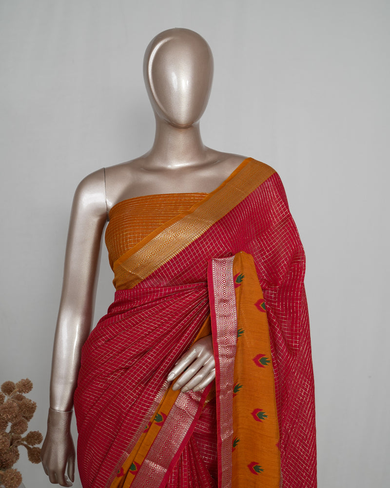 Mysore Semi Silk Saree with Kalamkari  SAN4977